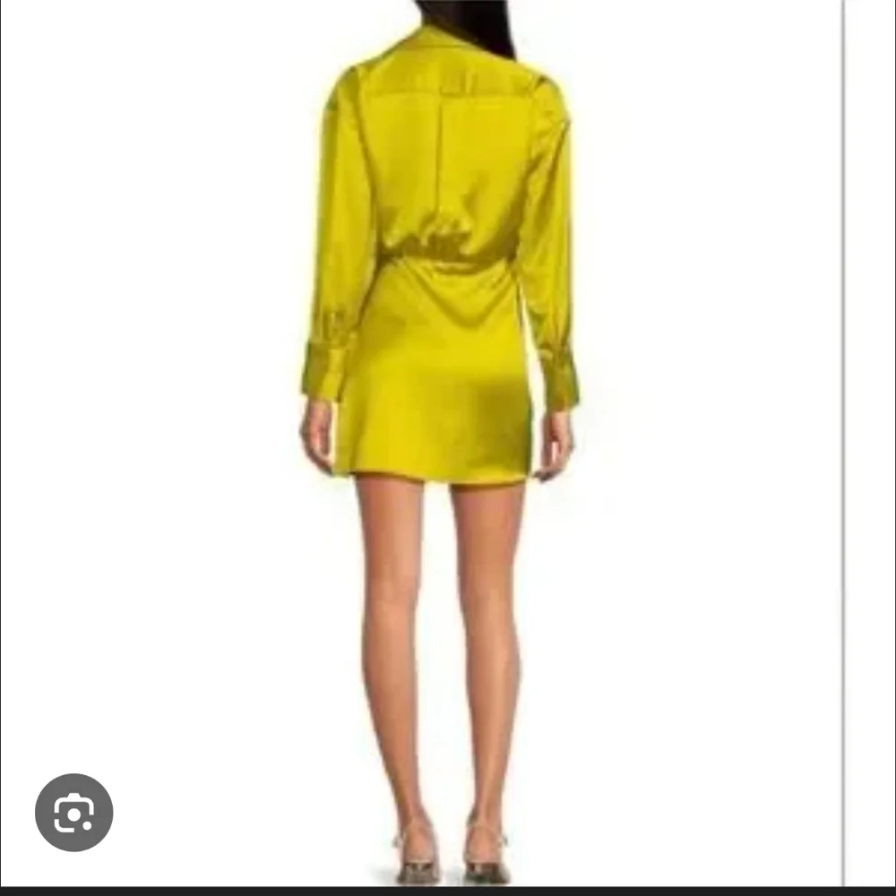 Gianni Bini NWT Satin Faux Wrap Mini Dress in Lime Size 4
